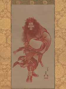 1847年の悪魔クエラー、レッドショーキ。 作： Katsushika Hokusai