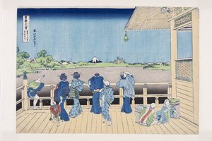 五百羅漢寺笹井堂（五百羅漢寺笹井堂）」（カラー木版画 作： Katsushika Hokusai