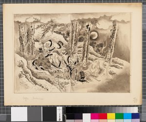 日韓戦の情景 18世紀末～19世紀前半 紙本墨画 作： Katsushika Hokusai