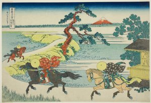 Sekiya Village on the Sumida River (Sumidagawa Sekiya no sato), from the seriesThirty-Six Views of Mount Fuji (Fugaku sanjūrokkei) 作： Katsushika Hokusai