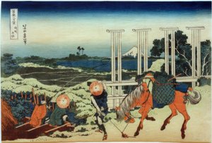 武蔵県の千住 作： Katsushika Hokusai