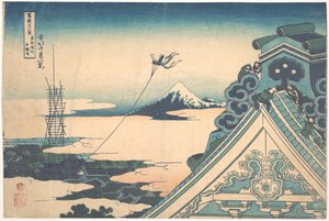 Serie de 36 vues du Mont Fuji : vue du temple de Asakusa Hongan-ji, Edo, japon - Estampe de Katsushika Hokusai (1760-1849) (ecole ukiyo-e) 1830-1833 state A Pushkin Museum of Fine Arts, Moscou 作： Katsushika Hokusai