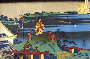 百人一首百首「安倍仲麻呂」 葛飾北斎（1760-1849）版画（浮世絵派） 1830年頃 ロシア サンクトペテルブルク エルミタージュ