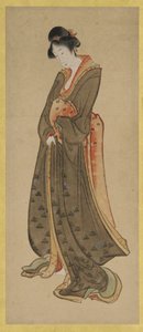 背の高い少女の立像、18 世紀後半から 19 世紀初頭。 作： Katsushika Hokusai