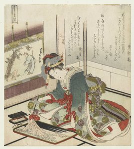 結石 石（オブジェクトのタイトル） 子供たちが手遊びをしている3枚の版画のシリーズ（シリーズタイトル） いとけない遊び剣三番月の内 作： Katsushika Hokusai