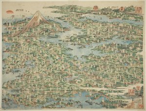 東海道名所一覧 (東海道名所図会) 作： Katsushika Hokusai