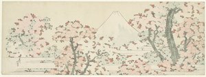 桜が咲く富士山 作： Katsushika Hokusai