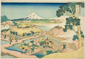 てぇ テア Ｐァンたち音 おｆ 片倉 員 するが Ｐロヴィんせ （寸酒 片倉 茶園 の フジ）、 ｆろｍ テェ セリエｓ ”ティｒｔｙー氏ｘ ヴィエｗｓ おｆ も運ｔ フジ （富岳 傘寿六桂）” 作： Katsushika Hokusai