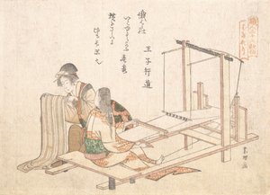 織り工場、カリフォルニア州。 1802年。 作： Katsushika Hokusai