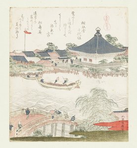 隅田川のほとり、駒込石。 シリーズ「馬づくし」のトリプティク、右部分、1822年。 作： Katsushika Hokusai