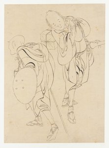 18世紀後半から19世紀初頭の旅行者。 作： Katsushika Hokusai