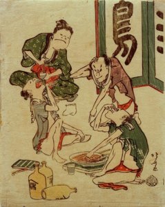 どんちゃん騒ぎ 作： Katsushika Hokusai