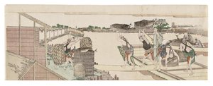 市場向けにカツオを荷下ろしする 作： Katsushika Hokusai