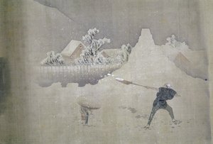 富士山の十二景の塗られた巻物からの富士山の景色 作： Katsushika Hokusai