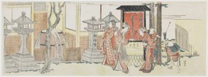 王子稲荷神社参拝、1801-05（木版印刷） 作： Katsushika Hokusai