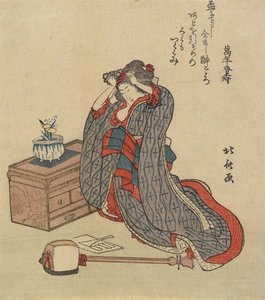 彼女の髪を整える女性、1797-1819 作： Katsushika Hokusai