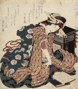本を読む女、1822 作： Katsushika Hokusai
