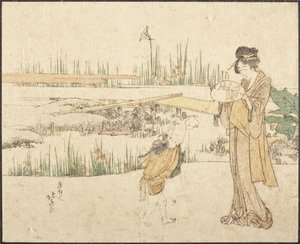 「庭にいる女性と子供」；『金魚売り』の断片