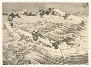 信濃国八ヶ岳、1834-35（木版） 作： Katsushika Hokusai