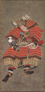 戦士としての義経、19世紀。 作： Katsushika Hokusai