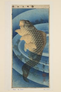 鯉（カラー木版画