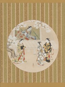 18世紀初頭の源氏物語の一場面のパロディ。 作： Kawamata Tsuneyuki