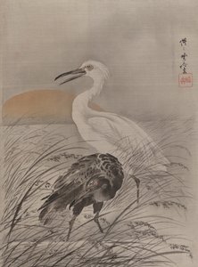 マーシュのクレーン、ca。 1887。 作： Kawanabe Kyosai
