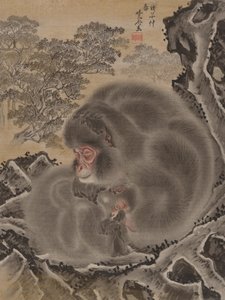 サル、1888年3月。 作： Kawanabe Kyosai