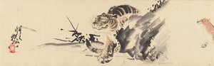 鳥と動物のスケッチ、19 世紀後半、1870 年以前。 作： Kawanabe Kyosai