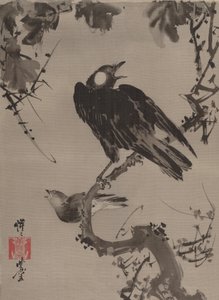ブランチのムクドリ、ca。 1887。 作： Kawanabe Kyosai