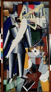 飛行士。 Kasimir Severinovich Malevich（Malevich、Malevich）（1878-1935）による絵画、キャンバスに油彩 作： Kazimir Severinovich Malevich