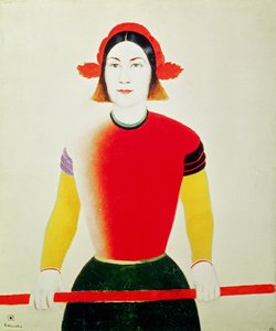 棒を持った少女（油 作： Kazimir Severinovich Malevich
