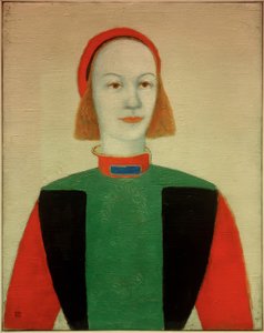現代の少女の頭 作： Kazimir Severinovich Malevich