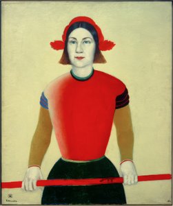 赤い杖を持つ少女 作： Kazimir Severinovich Malevich