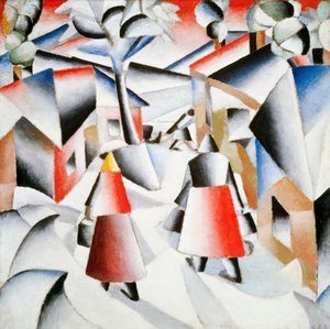 雪が降った後の村の朝 作： Kazimir Severinovich Malevich