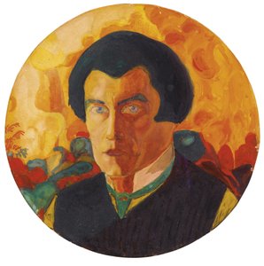 自画像 1908-1910 - カシミール・セヴェリノヴィッチ・マレーヴィチ（マレーヴィチ、マレーヴィッチ）（1878-1935）の絵画。 作： Kazimir Severinovich Malevich