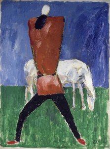 ホワイトホースマンとホース、1930-1931。 作： Kazimir Severinovich Malevich