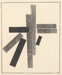 3つの黒と5つの灰色の要素（「シュプレマティスム：34の素描」より 作： Kazimir Severinovich Malevich
