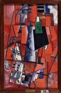 ピアノの女 (A Woman at the Piano)。 Kasimir Severinovich Malevich（Malevich、Malevich）（1878-1935）による絵画、キャンバスに油彩