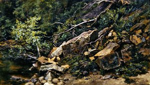 A Rocky Bank（油彩・キャンバス）