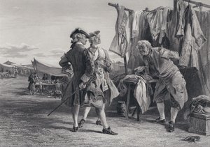 サー・ウォルター・スコットの『海賊』の挿絵（彫刻）。 作： Keeley Halswelle
