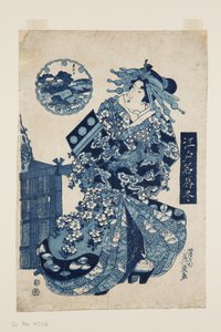 松智山（カラー木版画 作： Keisai Eisen