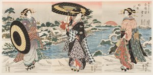 雪の日の夜明けのモダン・フィギュア (Imayō sugata yuki no akebono) 作： Keisai (1790 1848) Eisen