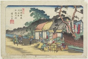 No.6：上尾駅近くの加茂神社、1830-1844 作： Keisai Eisen