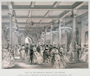 トルコのスルタンのレセプション、ギルドホール、シティ オブ ロンドン、1867 年 作： Kell Brothers