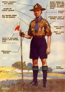 ボーイスカウトの制服とバッジ」、1944年。 作： Kenneth Brookes