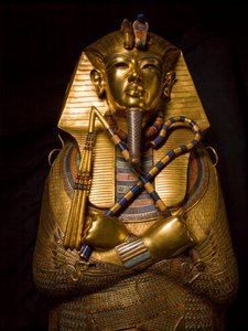 ツタンカーメン王の石棺、MM7864、ツタンカーメン王、エジプト、エジプト博物館、金、石、2009年（写真）