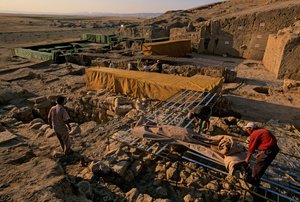 ウルケシュ、フリア帝国、シリア、紀元前2400年、ジョルジョ・ブチェッラーティ、発掘泥の覆い、2004年（写真）。 作： Kenneth Garrett