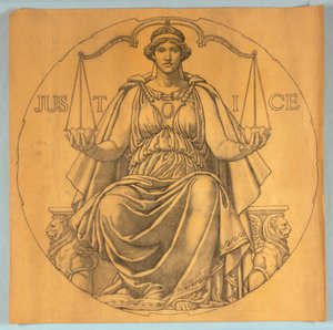 正義、ウィスコンシン州議会議事堂ロタンダのモザイクの漫画 作： Kenyon Cox