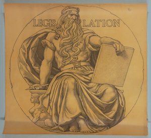 立法、ウィスコンシン州議会議事堂ロタンダのモザイクの漫画 作： Kenyon Cox